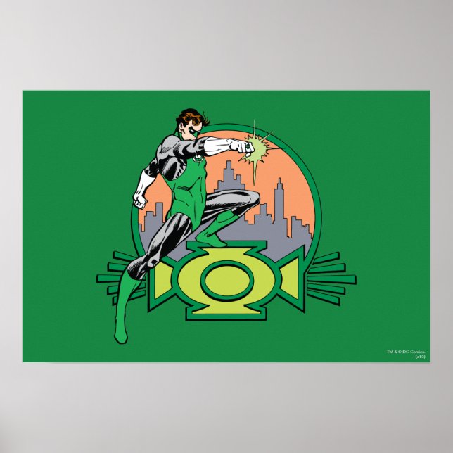 Green Lantern City Background and Logo Poster (Front)