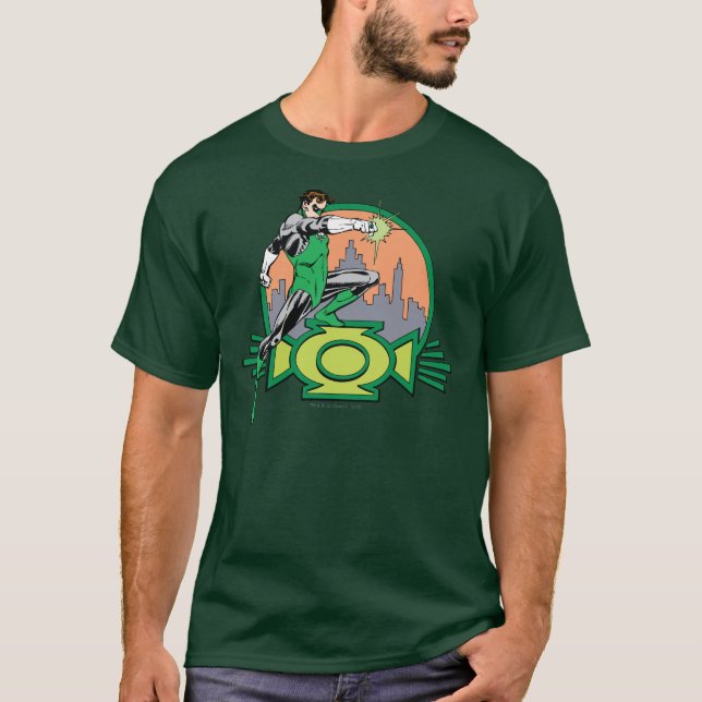 Green Lantern City Background and Logo T-Shirt (Front)