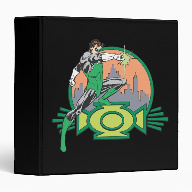 Green Lantern & Cityscape 3 Ring Binder (Front/Spine)