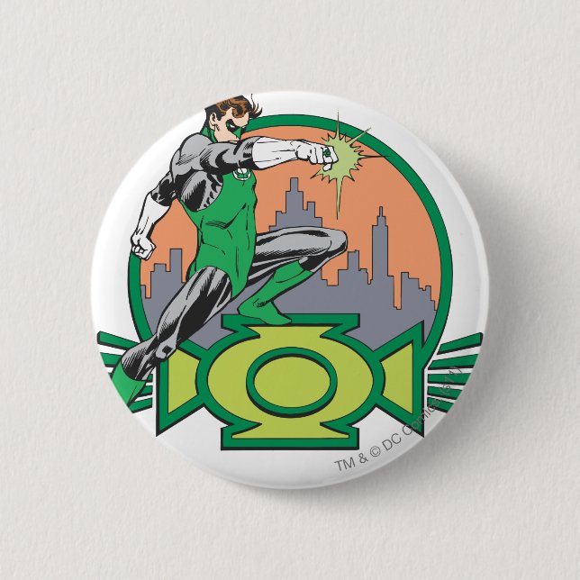 Green Lantern & Cityscape Button (Front)