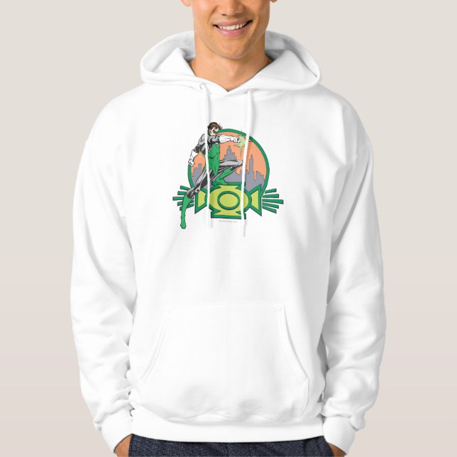 Green Lantern & Cityscape Hoodie (Front)
