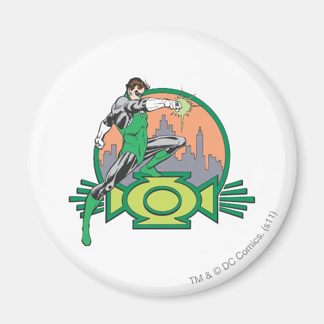 Green Lantern & Cityscape Magnet (Front)