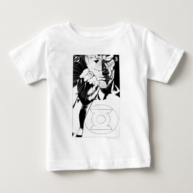 Green Lantern close up cover, Black and White Baby T-Shirt (Front)