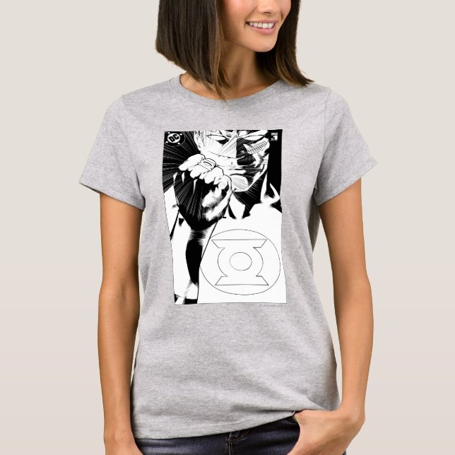 Green Lantern close up cover, Black and White T-Shirt (Front)