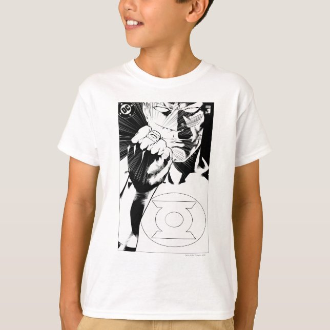Green Lantern close up cover, Black and White T-Shirt (Front)