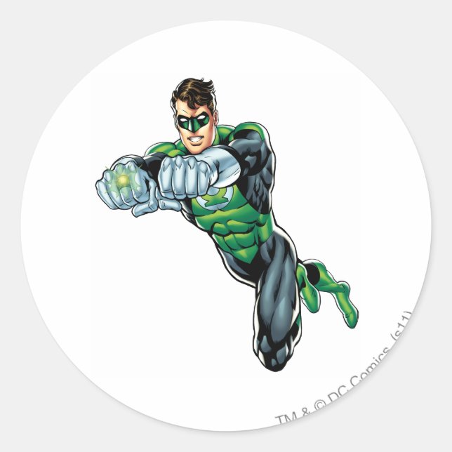 Green Lantern - Comic, Both arms forward Classic Round Sticker (Front)