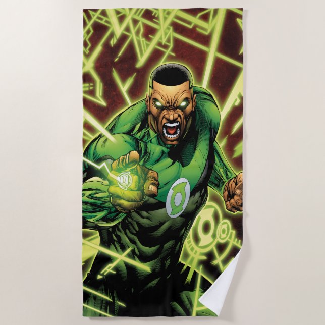 Green Lantern Corps #61 Comic Cover War of GL Beach Towel (Front)