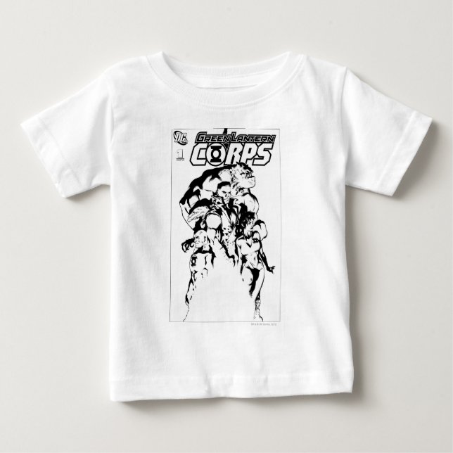 Green Lantern Corps, Black and White Baby T-Shirt (Front)