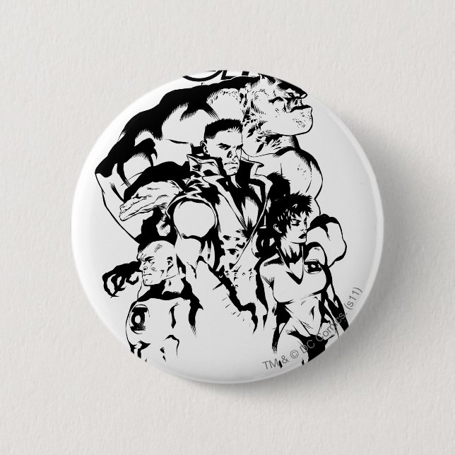 Green Lantern Corps, Black and White Pinback Button (Front)
