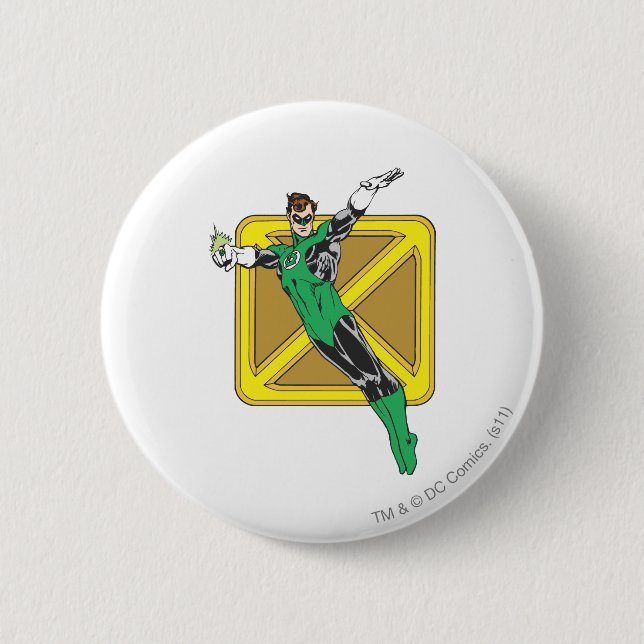 Green Lantern Extends Arms Pinback Button (Front)