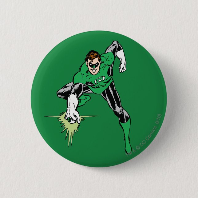 Green Lantern Fight Pinback Button (Front)