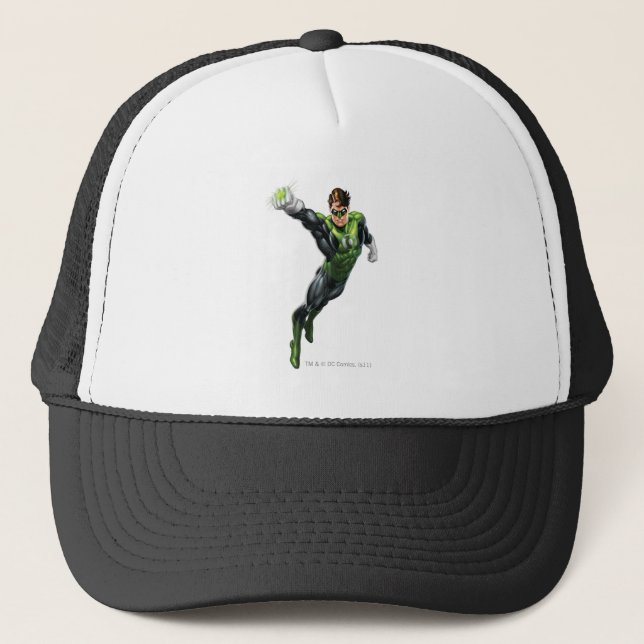 Green Lantern - Fully Rendered,  Arm out Trucker Hat (Front)