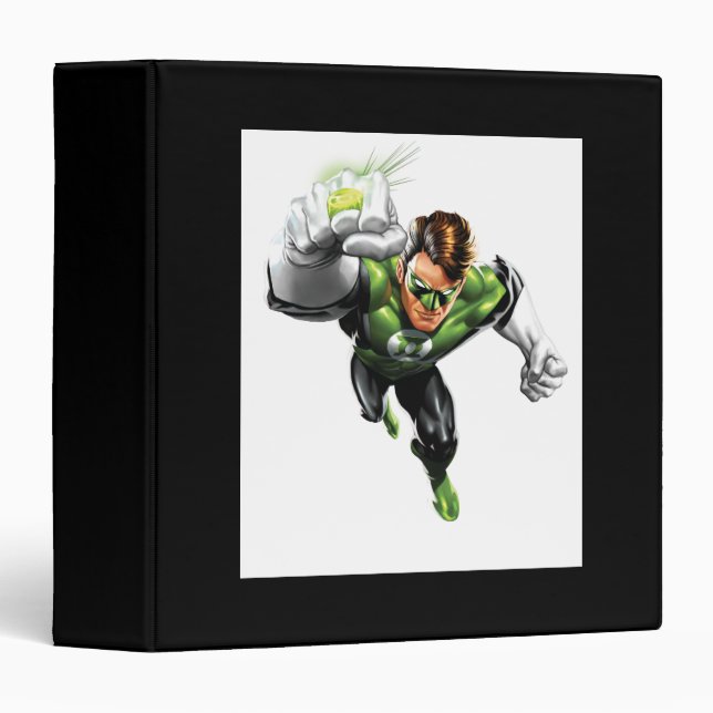 Green Lantern - Fully Rendered,  Arm Raise 3 Ring Binder (Front/Spine)