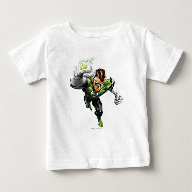 Green Lantern - Fully Rendered,  Arm Raise Baby T-Shirt (Front)