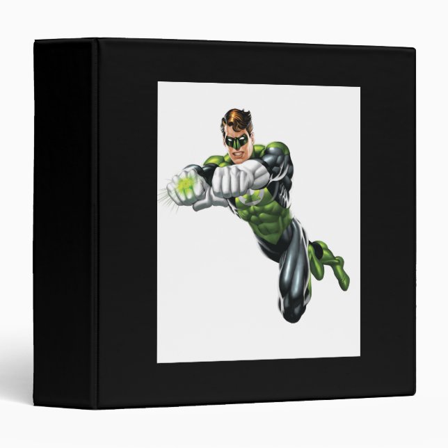Green Lantern - Fully Rendered,  Both arms forward 3 Ring Binder (Front/Spine)