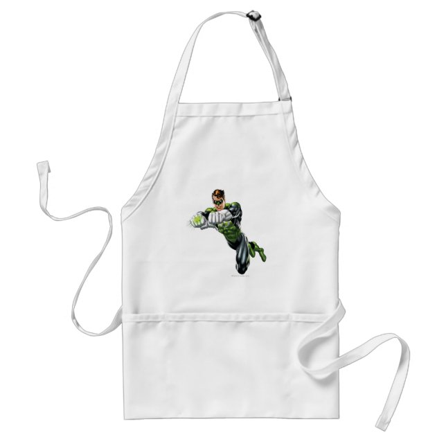 Green Lantern - Fully Rendered,  Both arms forward Adult Apron (Front)