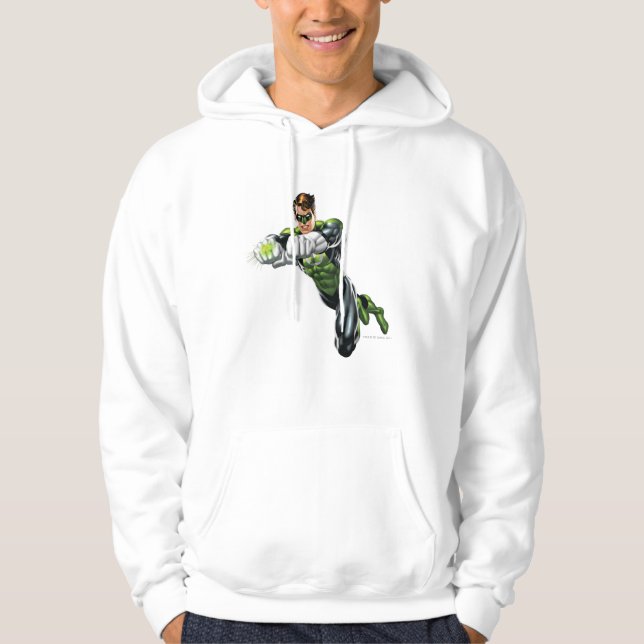 Green Lantern - Fully Rendered,  Both arms forward Hoodie (Front)