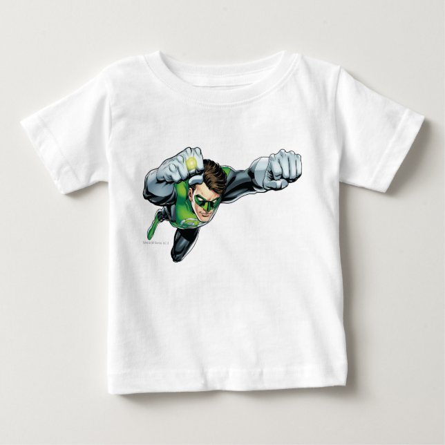 Green Lantern - Fully Rendered,  Flying Right Baby T-Shirt (Front)