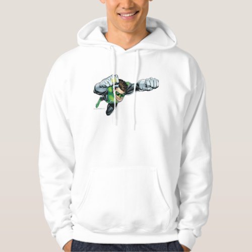 Green Lantern _ Fully Rendered  Flying Right Hoodie
