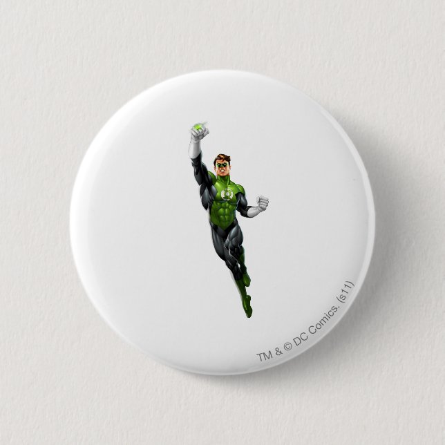 Green Lantern - Fully Rendered,  Flying Up Button (Front)