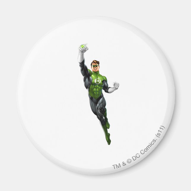 Green Lantern - Fully Rendered,  Flying Up Magnet (Front)