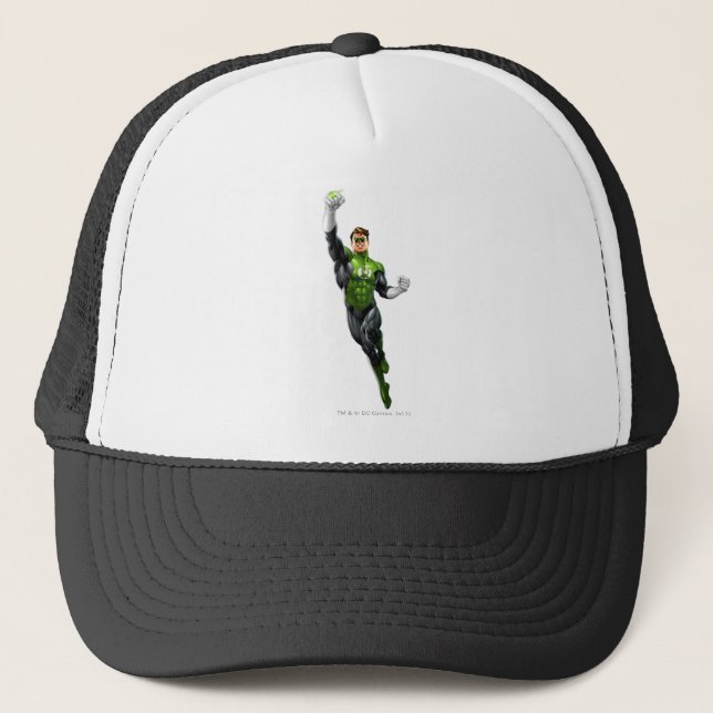 Green Lantern - Fully Rendered,  Flying Up Trucker Hat (Front)