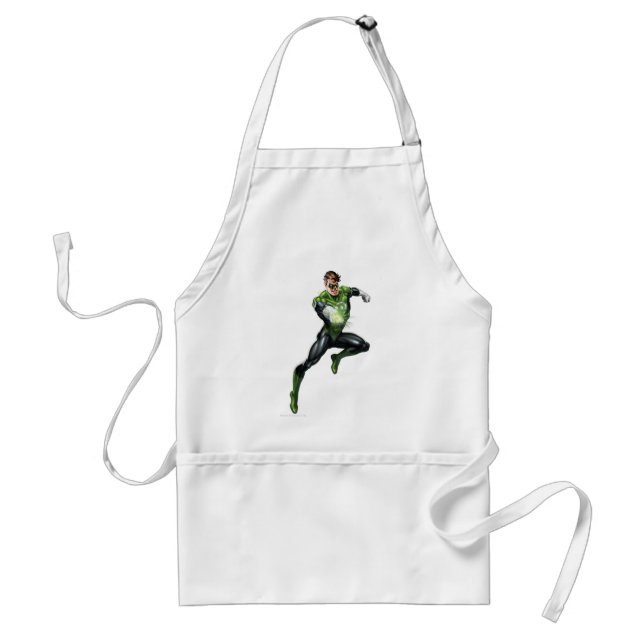 Green Lantern - Fully Rendered,  Jumping Adult Apron (Front)