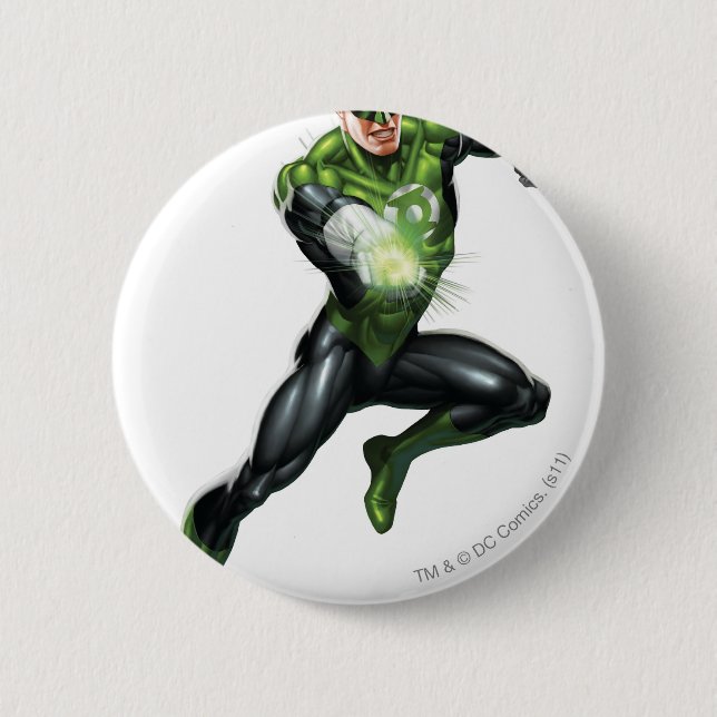 Green Lantern - Fully Rendered,  Jumping Button (Front)