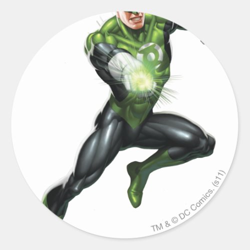 Green Lantern _ Fully Rendered  Jumping Classic Round Sticker