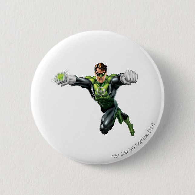 Green Lantern - Fully Rendered,  Looking Forward Button (Front)