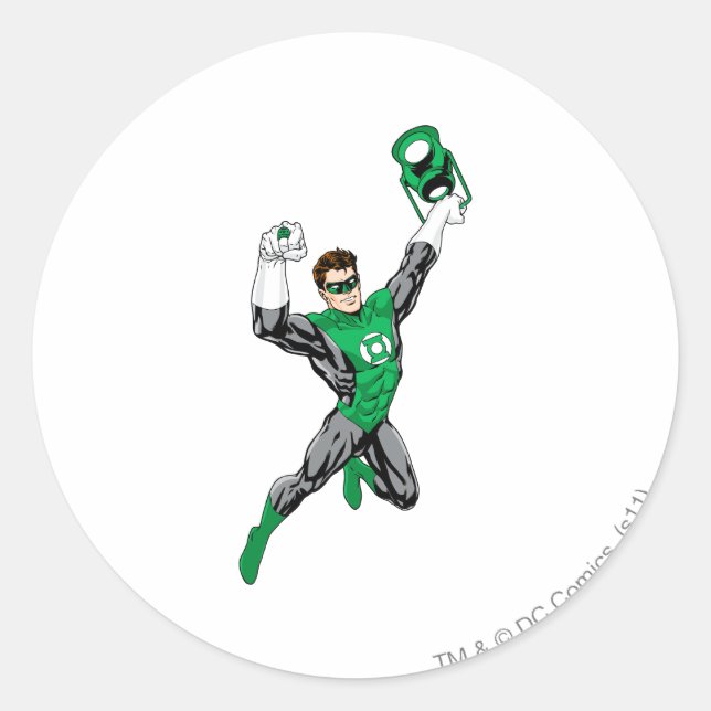 Green Lantern - Fully Rendered,  with lantern Classic Round Sticker (Front)