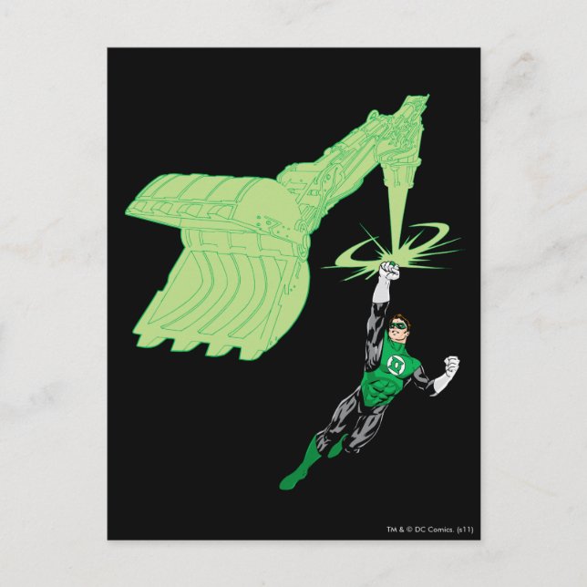Green Lantern - Fully Rendered,  with machine Postcard (Front)
