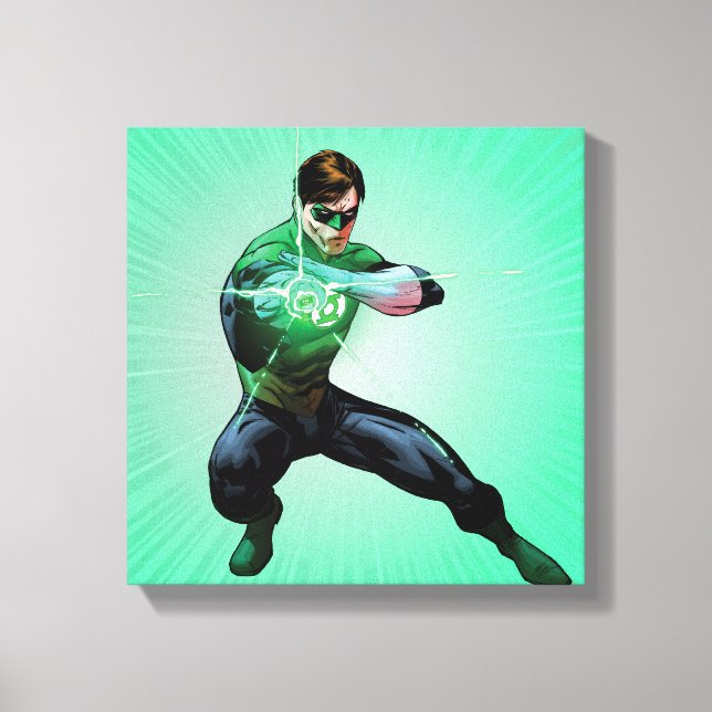 Green Lantern & Glowing Ring Canvas Print (Front)