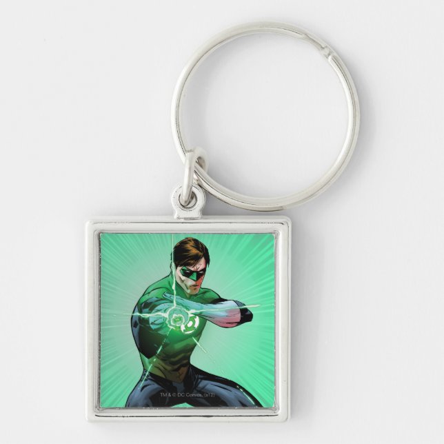 Green Lantern & Glowing Ring Keychain (Front)