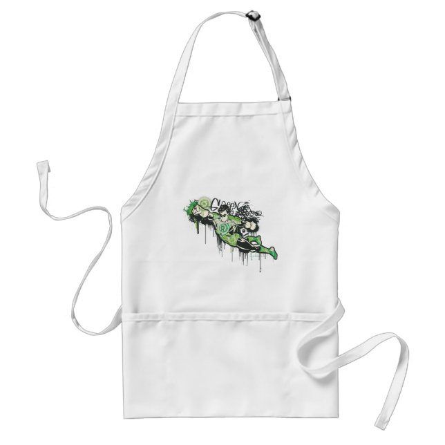 Green Lantern Graffiti Character Adult Apron (Front)