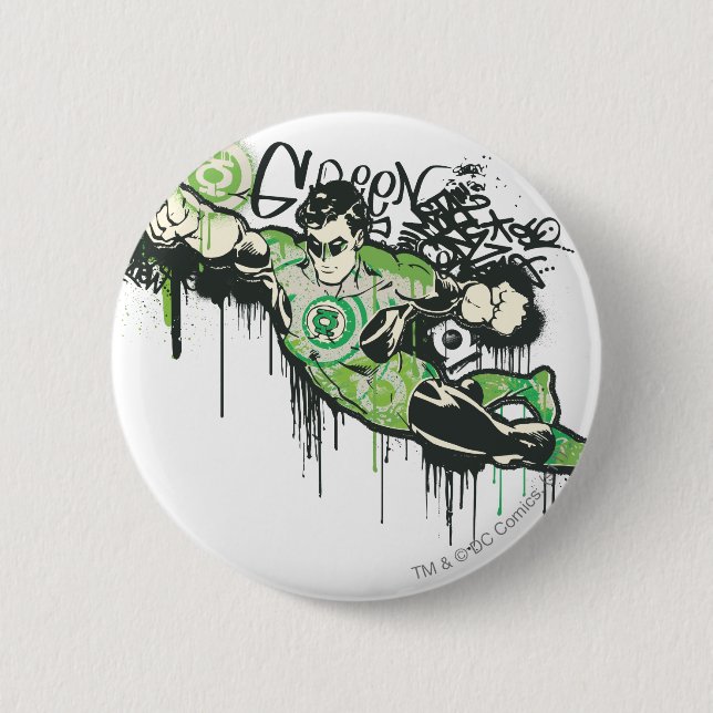 Green Lantern Graffiti Character Button (Front)