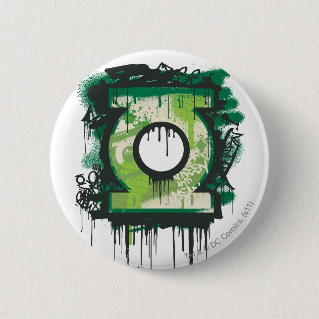 Green Lantern Graffiti Symbol Button (Front)