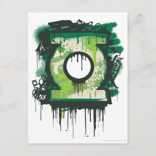 Green Lantern Graffiti Symbol Postcard