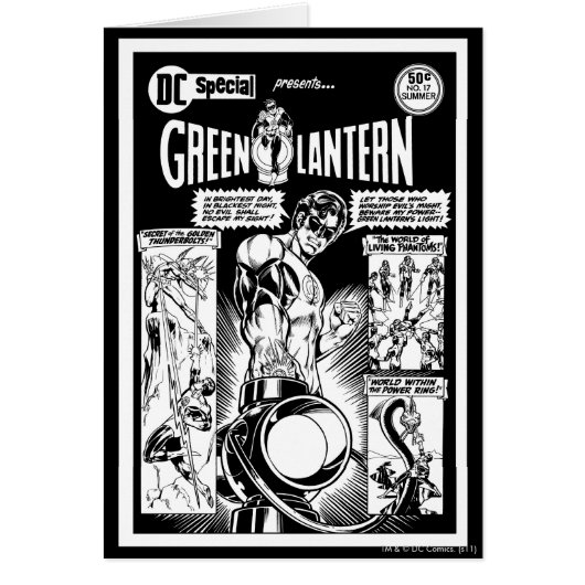 Green Lantern - Green Shaded Comic, Black and Whi (Front)