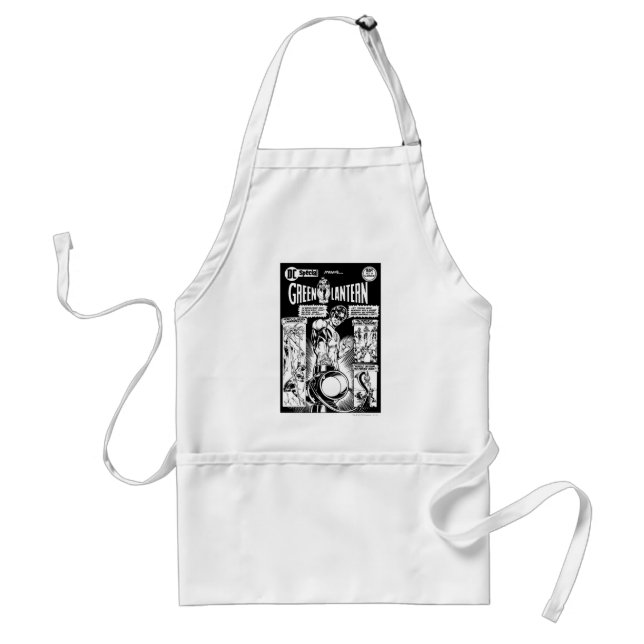 Green Lantern  - Green Shaded Comic, Black and Whi Adult Apron (Front)