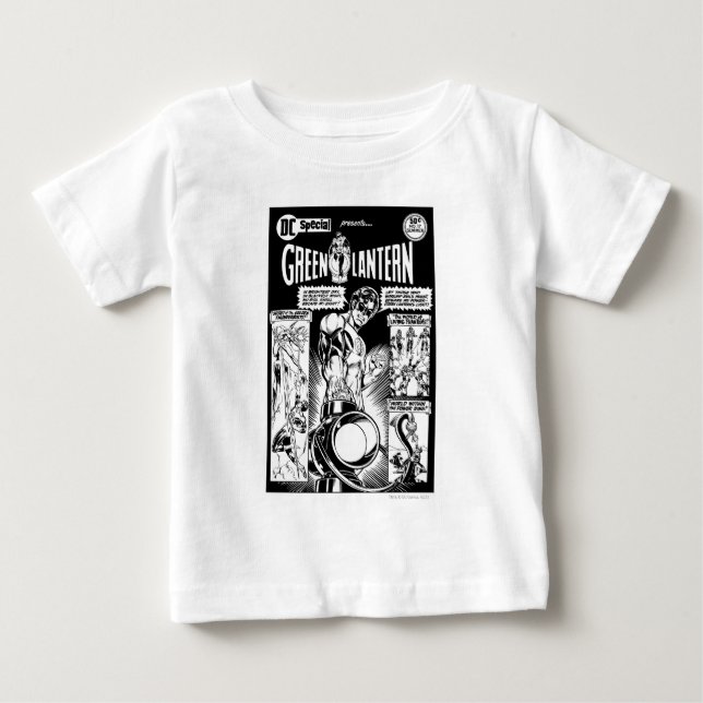 Green Lantern  - Green Shaded Comic, Black and Whi Baby T-Shirt (Front)