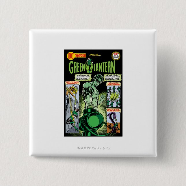 Green Lantern  - Green Shaded Comic Pinback Button (Front)
