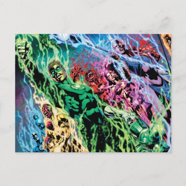 Green Lantern Group - Color Postcard (Front)