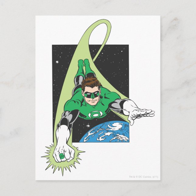 Green Lantern in Space Postcard (Front)