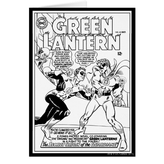 Green Lantern in the ring, Black and White (Front)