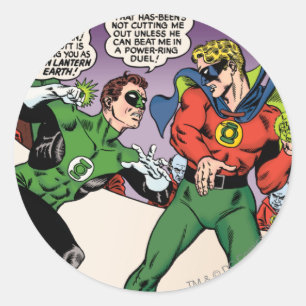 Green Lantern in the ring Classic Round Sticker