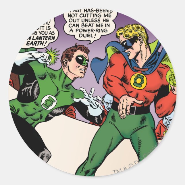 Green Lantern in the ring Classic Round Sticker (Front)