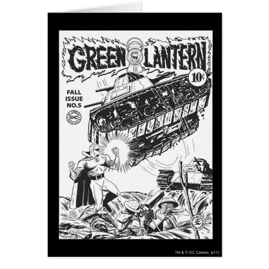 Green Lantern in the trenches, Black and White (Front)