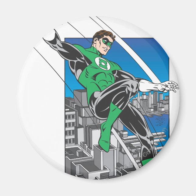 Green Lantern Lands in City Magnet (Front)