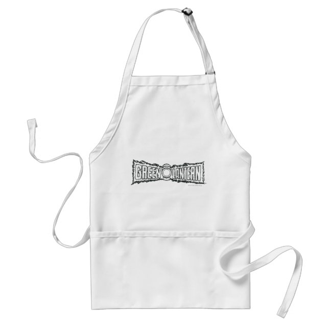 Green Lantern Letters BW Adult Apron (Front)